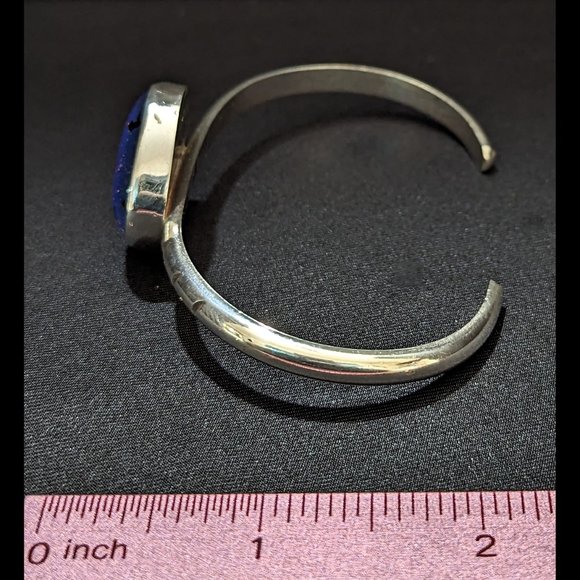 Wow Pink & Purple Heavy Gauge Sterling Silver Dichroic Glass Adjustable Bracelet - Picture 5 of 8